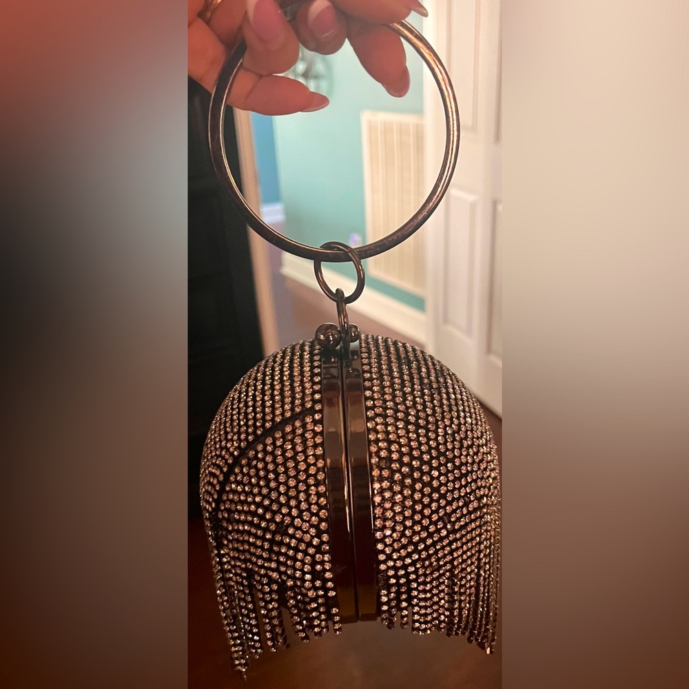 PRE LOVED SILVER AND BLING EVENING BAG